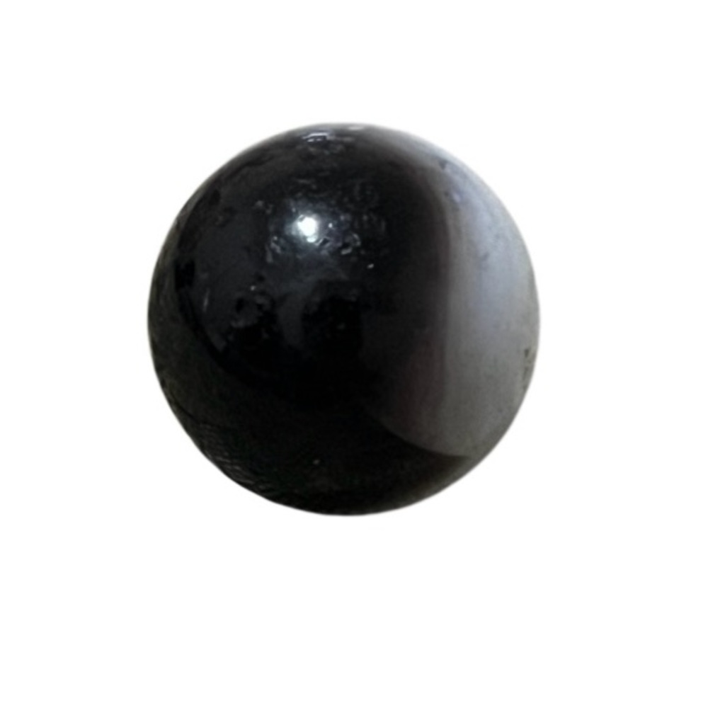 Vintage Glass Marbles. Ribbon design Black and white (Q)